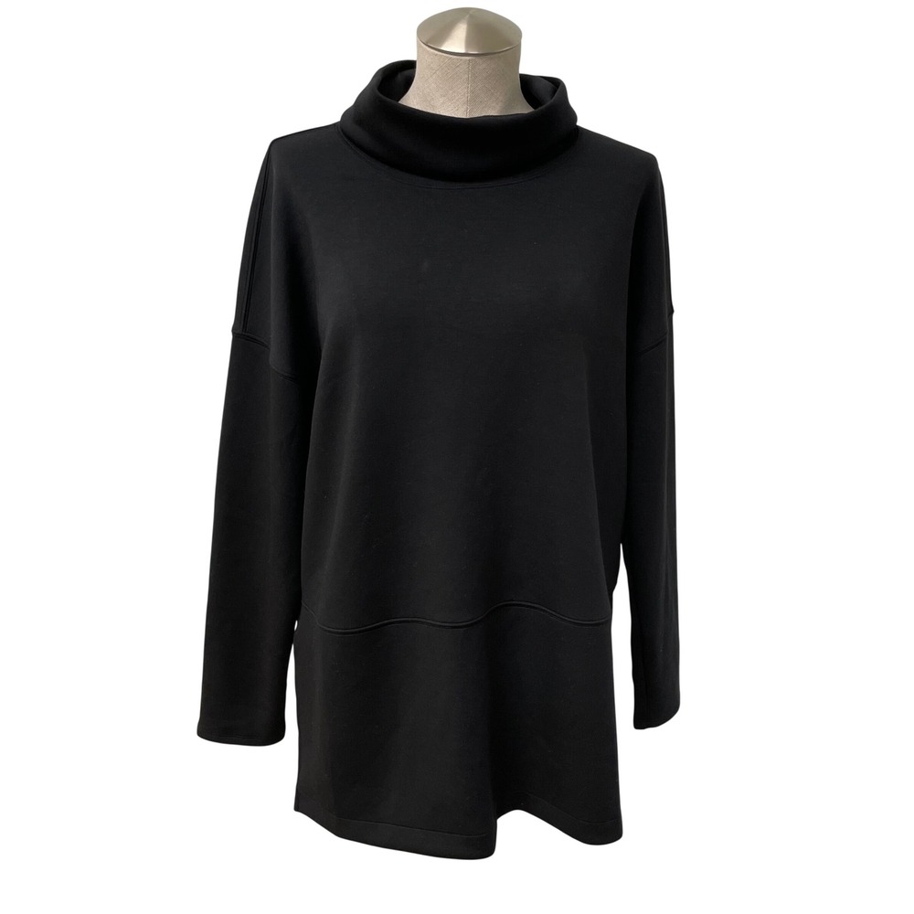 Spanx AirEssentials Tunic Womens L Black Mock Neck Long Sleeve NEW